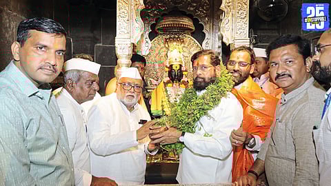Deputy CM Eknath Shinde offers prayers at Vitthal-Rukmini temple in Pandharpur, says “Power is not our aim”