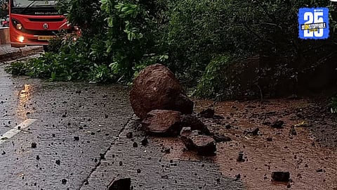 Mumbai-Pune Expressway: मुंबई-पुणे एक्स्प्रेस वेवरील वाहतूक ठप्प; बोरघाटात कोसळली दरड