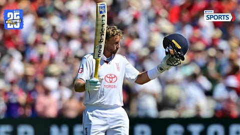 Joe Root celebrates his 38th test hundred