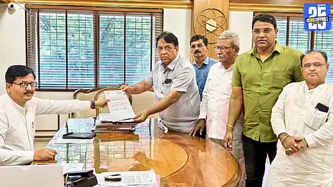 Officials inspecting the crusher site in Kusgaon after the Collector ordered a temporary shutdown and inquiry