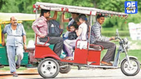 Sambhaji Kale with his e-rickshaw — a symbol of independence and resilience.