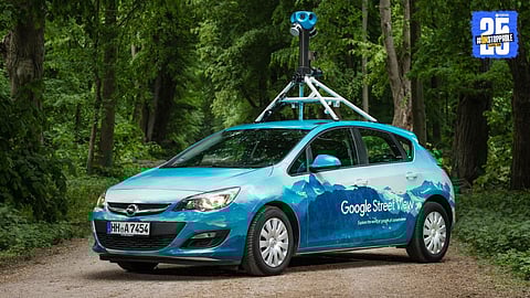 A Google Street View image showing an Argentine police officer in a compromising, nude state inside his private compound—captured without consent, sparking legal consequences.