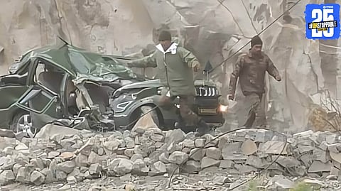 A tragic accident in Ladakh as a massive rock falls on an Indian Army vehicle, resulting in the death of an officer and three soldiers.


