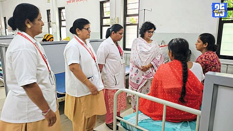 Health officials conducting surprise inspection at a maternity center; warning issued for unnecessary patient referrals to civil hospitals.
