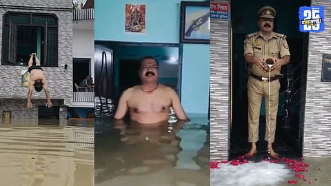 UP Cop Performs Pooja as Ganga Floods His Home – Video Viral