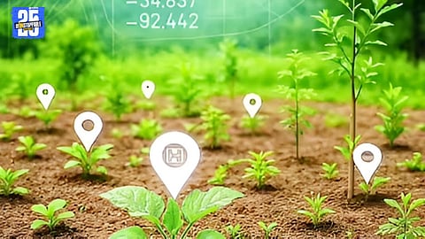 “Forest officials initiating geo-tagging of saplings under Satara’s green drive mission.”