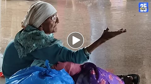 Heartbreaking Video Old Lady Begging at Train Station