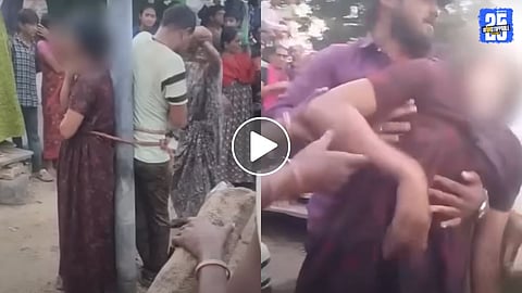 Viral Video Nalgonda Villagers Tied Couple to Pole Assaulted beated