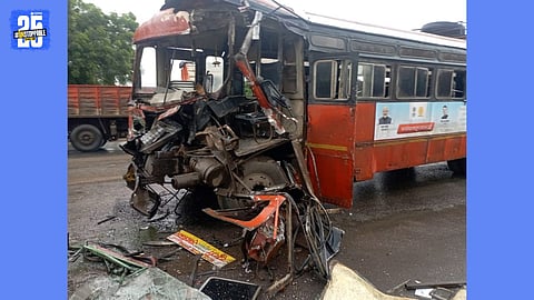 bus and container accident