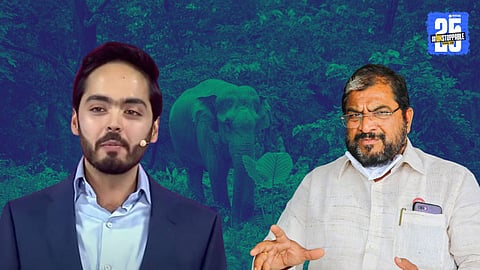 Raju Shetti thanking Anant Ambani for facilitating the return of Mahadevi elephant to Kolhapur, along with plans for India’s first advanced elephant rehabilitation center.

