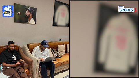 Mohammed Siraj with Virat Kohli’s Sydney Test jersey displayed