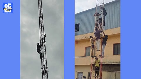 amol dhotre Climbs on Tower