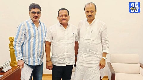 Gokul Daund with Deputy CM Ajit Pawar during his formal induction into NCP.