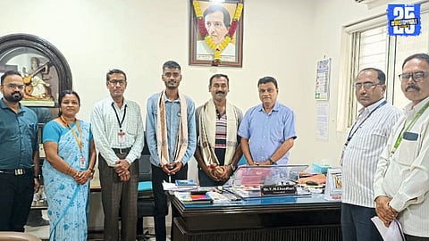 Rahul Patil and Aniket Holmukhe from Mokashi honoured on their selection as electrical assistants.