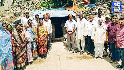 Devotees visiting the newly discovered Yadav-era Shiva temple in Kazikanbas during the holy Shravan month.