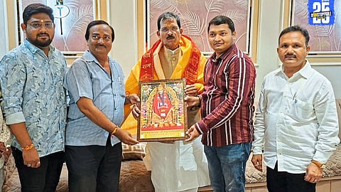 Union Minister Shripad Naik visits Shirdi Sai Samadhi after addressing voter list confusion in Karnataka.