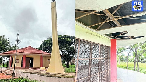 Malgaon memorial of a British-era revolutionary in a state of neglect and disrepair.