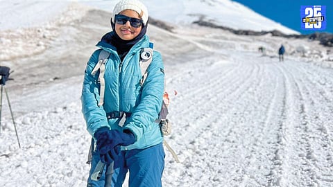 13-year-old Dhairya Kulkarni from Satara atop Mount Elbrus, Europe’s highest peak.