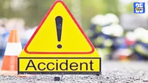 Accident site in Miraj’s Aman Nagar where a woman was killed after being hit by a two-wheeler.