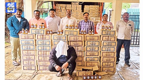 Goa-Made Fake Liquor Seized in Taswade; One Detained