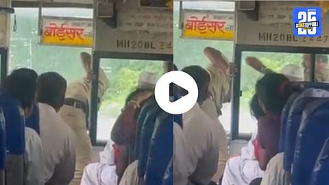 Viral video : धावत्या एसटी बसमध्ये मद्यधुंद कंडक्टरचा राडा, ड्रायव्हरने बस थांबवली अन्... व्हिडिओ व्हायरल 