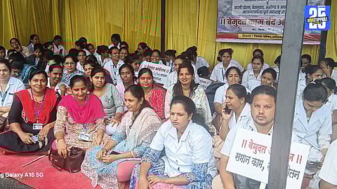 NHM Employees Strike in Ahilyanagar, Health System Likely to Suffer
