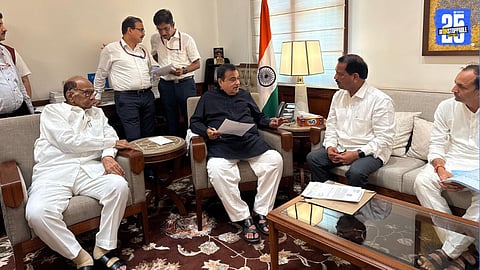 nitin gadkari sharad pawar and mp bhaskar bhagare