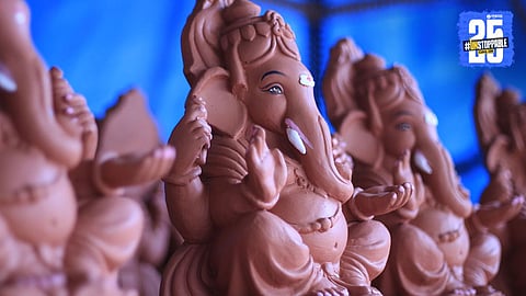 Eco-friendly Ganesh idols