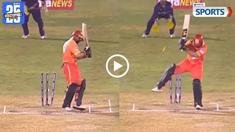 HAMID KHAN’S UNUSUAL BOWLED OUT 