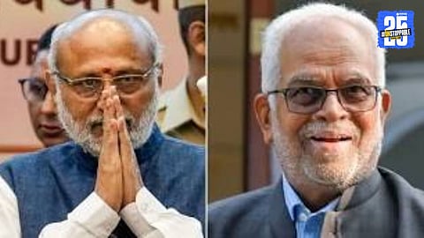 Indian Parliament members casting votes in Vice President Election 2025 between NDA candidate CP Radhakrishnan and INDIA Bloc candidate Justice Sudarshan Reddy.