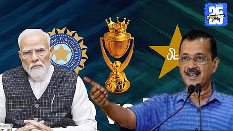 Arvind Kejriwal criticising PM Modi over India-Pakistan cricket match amid Trump’s alleged pressure.