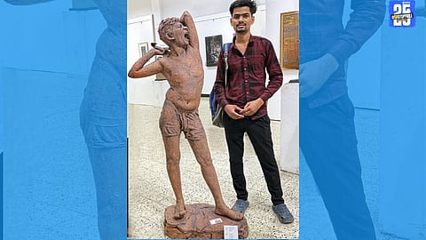 Ahilyanagar sculptor Yash Vaman honored internationally; wins 2nd prize in USA art exhibition.