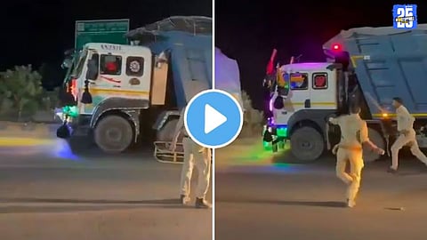 Sonbhadra Police Truck Stone Pelting Incident Video