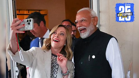 Italian Prime Minister Giorgia Meloni shares a special selfie message to wish PM Narendra Modi on his birthday.