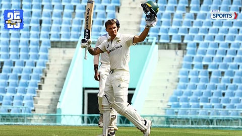 Josh Philippe celebrates his brilliant century against India A