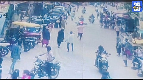 CCTV footage captures the shocking daylight firing incident in Shirwal, Satara district.