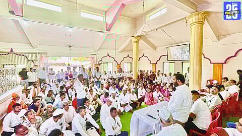 MLA Amol Khatal inaugurating Panchayati Raj Abhiyan at Nimon; calls for unity.