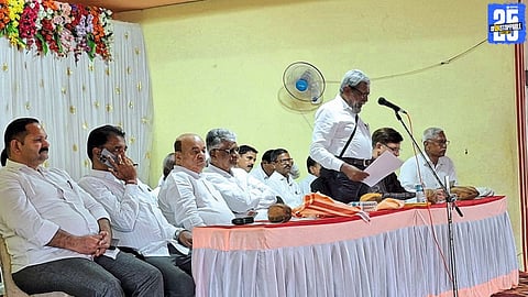 Villagers in Pal gather to oppose the Adani–Tarali Project, declaring work will stop from October.