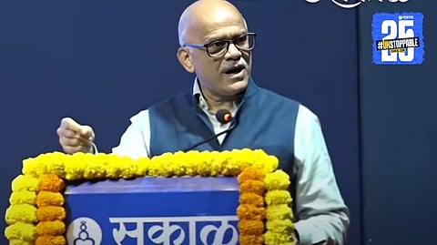 NIA Director General Sadanand Date addressing a police gathering in Pune with a strong statement on law and order.