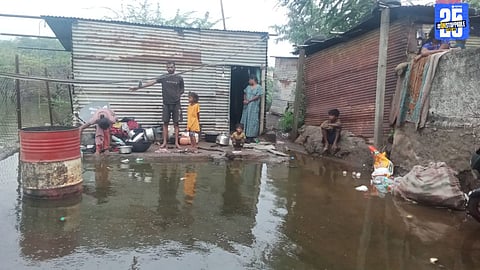 Heavy overnight rain in Mangalwedha led to water entering homes, forcing residents to stay awake all night.