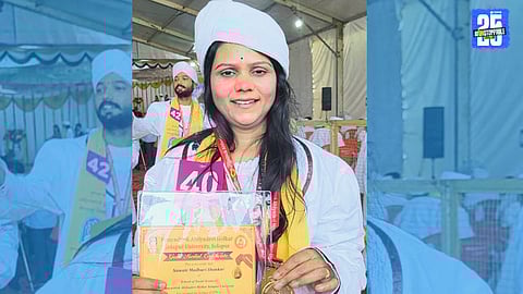 Madhuri Navle celebrates her gold medal achievement in postgraduate studies, 23 years after marriage.