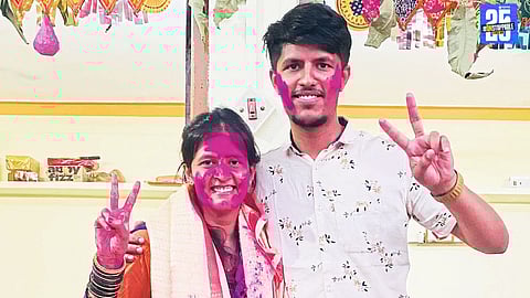 "Monika and Harshvardhan Patil from Kuthare, selected as State Tax Inspectors through MPSC."