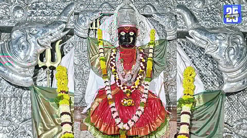 Devotees gather at Yamai Devi Temple in Aundh as Navratri celebrations begin with traditional rituals and cultural programs.
