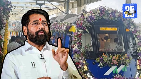 Eknath shinde on thane metro 4 trial run