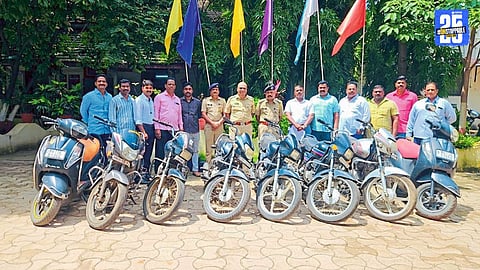 Police recover six stolen motorcycles and arrest 16-year-old teen in Solapur.