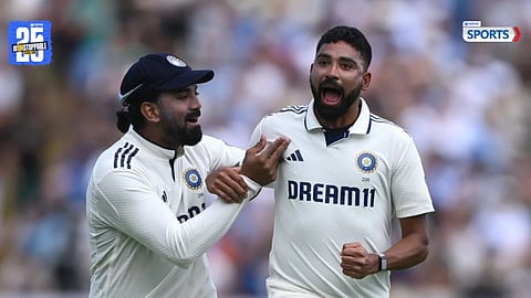 Mohammed Siraj celebrates after dismissing Sam Konstas for 49 in India A vs Australia A 2nd unofficial Test
