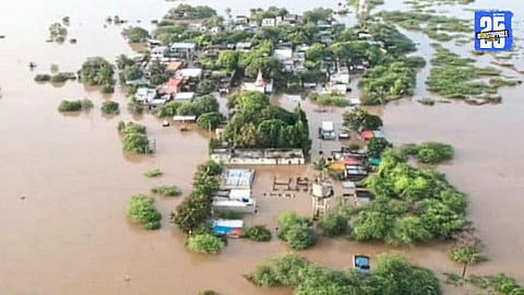 Flood Fury in Solapur: Farms in Donagav Submerged as Rains Continue
