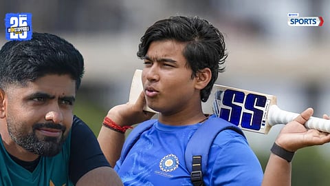 Vaibhav Suryavanshi celebrates after surpassing Babar Azam to set a new Youth ODI record.