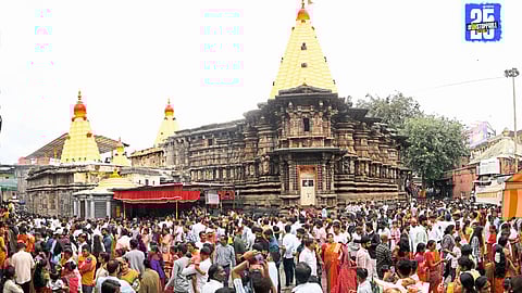 Lakhs of devotees gathered at the temple on Sunday for Navratri darshan, creating a record turnout.