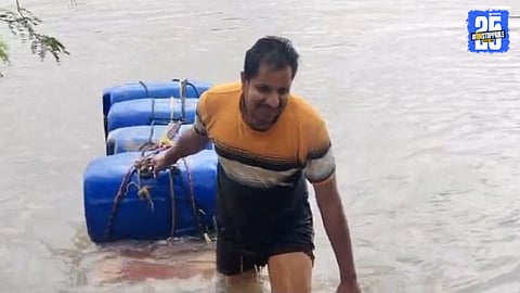 Youth Create Boat Using Water Storage Drum